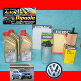 KIT TAGLIANDO VW VOLKSWAGEN POLO 9N 1.4 TDI 70 75 80 CV CASTROL 5W30 + 4 FILTRI