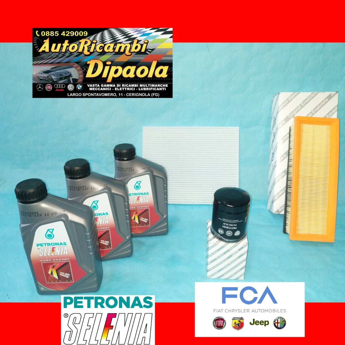 KIT TAGLIANDO + CANDELE FIAT 500 PANDA 1.1 1.2 1.4 BENZINA / NATURAL P –  AUTORICAMBI DIPAOLA