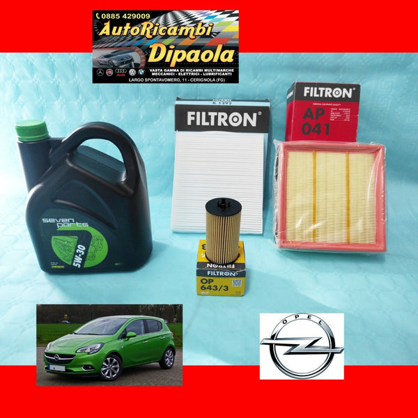 KIT TAGLIANDO OPEL CORSA E 1.0 1.2 1.4 BENZINA / GPL 2014> 4L OLIO 5W30 + FILTRI