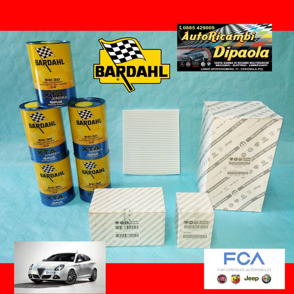 KIT TAGLIANDO ALFA ROMEO GIULIETTA 1.6 2.0 JTDM 5L BARDAHL 5W30 FILTRI –  AUTORICAMBI DIPAOLA