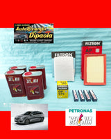 KIT TAGLIANDO + 4 CANDELE FIAT TIPO 1.4 BENZINA 95 120 CV SELENIA 5W40 K FILTRI