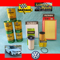 KIT TAGLIANDO VW VOLKSWAGEN GOLF 7 VII 1.6 2.0 TDI GTD 5L BARDAHL 5W30 + FILTRI