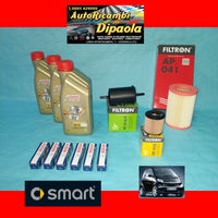 KIT TAGLIANDO + CANDELE SMART COUPE CABRIO 450 (98-07) 0.6 BENZINA CASTROL 5W30