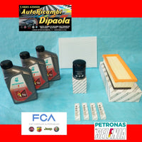 KIT TAGLIANDO + CANDELE ORIGINALE FIAT GRANDE PUNTO EVO  1.2 1.4 BENZINA 5W40 KP