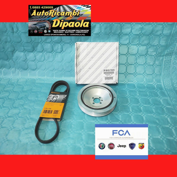 PULEGGIA ALBERO MOTORE ORIGINALE FIAT + CINGHIA JEEP RENEGADE COMPASS 1.6 20 MJT