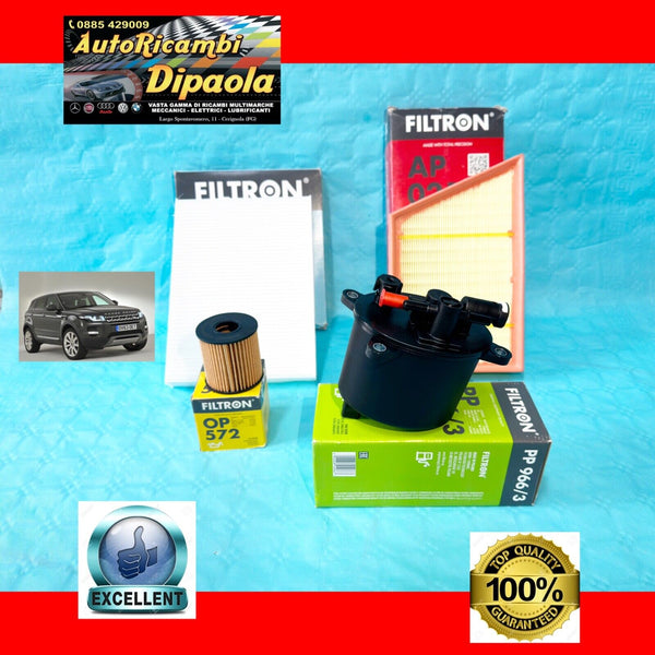 KIT TAGLIANDO RANGE ROVER EVOQUE L538 2.2 D 110 140 KW 150 190 CV KIT 4 FILTRI