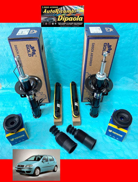 KIT 4 AMMORTIZZATORI GOLD + 2 TAMPONI ANT + 2 SUPPORTI ANTERIORI FIAT PUNTO 188