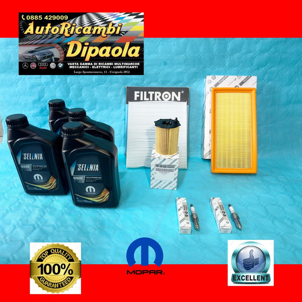 KIT TAGLIANDO ORIGINALE + CANDELE FIAT 500 PANDA 0.9 900 TWINAIR NATURAL POWER