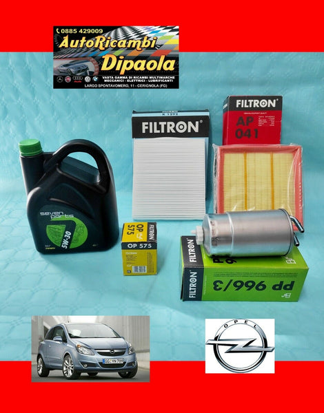 KIT TAGLIANDO OPEL CORSA D 1.3 CDTI MULTIJET 55 66 70 KW 4L OLIO 5W30 + FILTRI