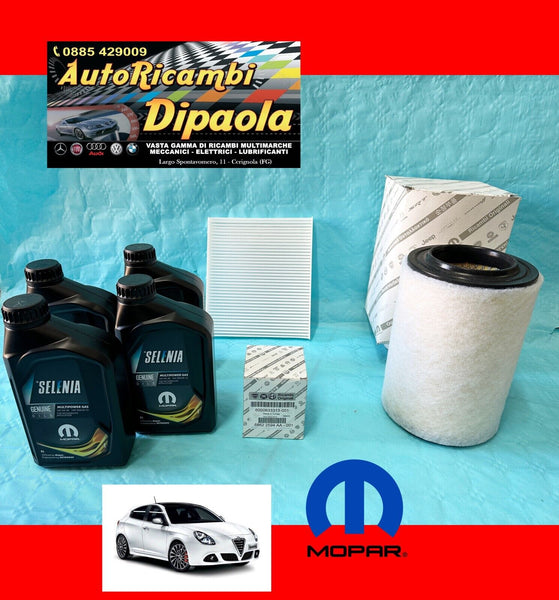 KIT TAGLIANDO ORIGINALE ALFA ROMEO GIULIETTA 1.4 GPL 4L SELENIA FILTRI ORIGINALI