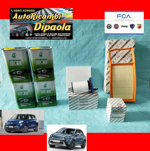 KIT TAGLIANDO ORIGINALE FIAT 500L 500X 1.3 MULTIJET EURO 6 SELENIA 0W30 4 FILTRI