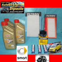 KIT TAGLIANDO + 3 CANDELE SMART COUPE/ CABRIO 451 (07>) 1.0 BENZINA CASTROL 5W30