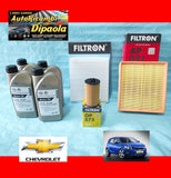 KIT TAGLIANDO FILTRI + 4L GM OPEL 5W30 CHEVROLET AVEO II 11> 1.2 BENZINA GPL