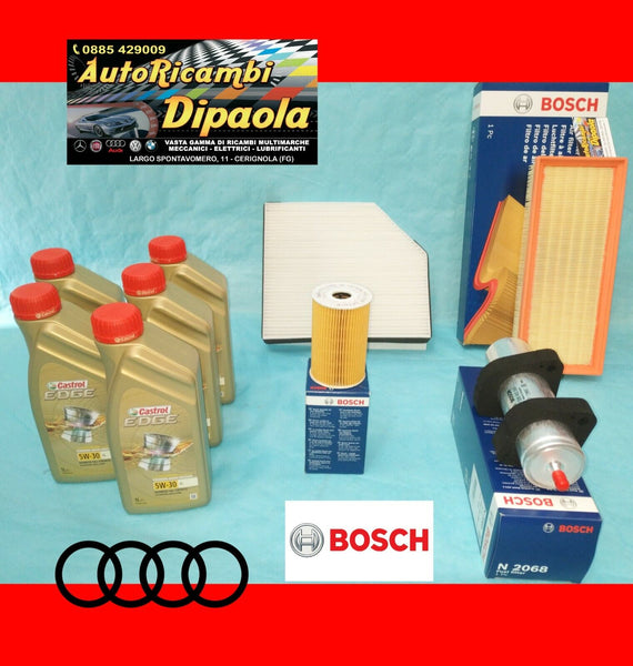 KIT TAGLIANDO AUDI A4 (08-15) B8 2.0 TDI 5L CASTROL EDGE 5W30 + 4 FILTRI BOSCH