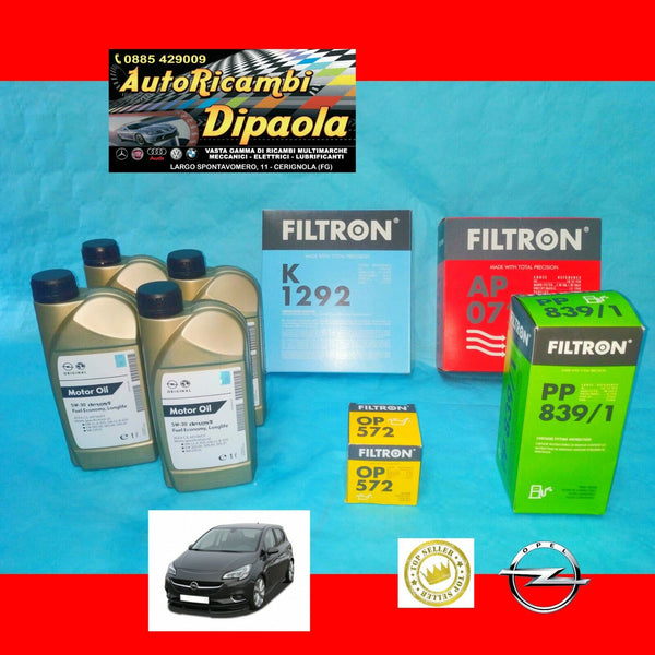 KIT TAGLIANDO OPEL CORSA E 14> 1.3 CDTI 55 70 KW 75 95 CV 4L GM 5W30 + 4 FILTRI