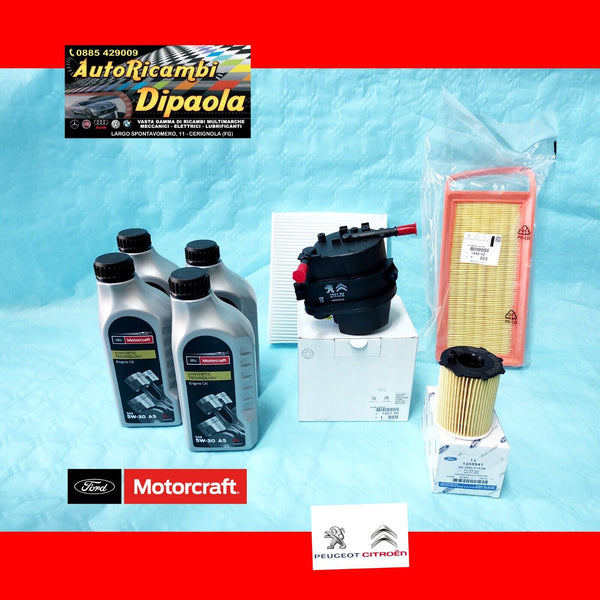 KIT TAGLIANDO ORIGINALE FORD FIESTA V FUSION 1.4 TDCI 4L FORD 5W30 + FILTRI ORIG