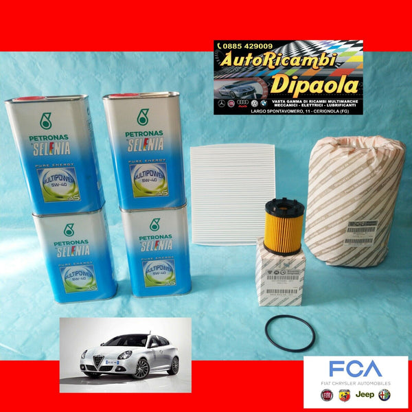 KIT TAGLIANDO ORIGINALE ALFA ROMEO GIULIETTA 1.4 GPL 4L SELENIA FILTRI ORIGINALI