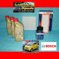 KIT TAGLIANDO SMART COUPE CABRIO 451 (07>) 1.0 BENZINA CASTROL 5W30 FILTRI BOSCH