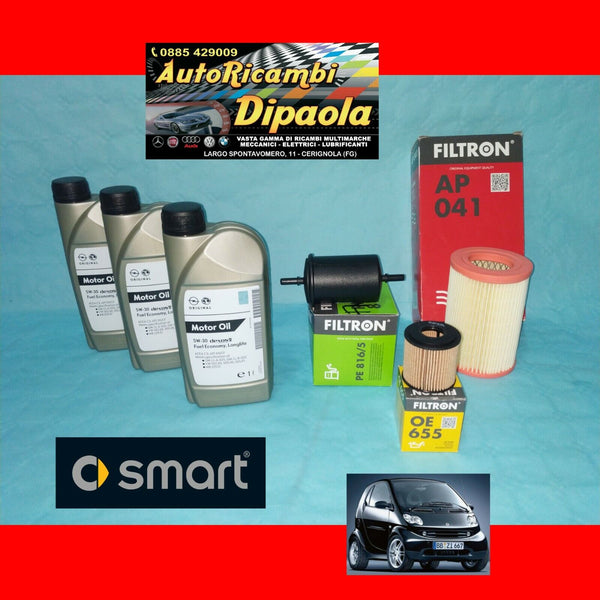 KIT TAGLIANDO SMART COUPE CABRIO 450 (98-07) 0.6 0.7 BENZINA 3L 5W30 + FILTRI