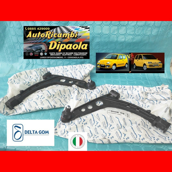 2 BRACCI SOSPENSIONE ANTERIORI DELTA GOM ITALY FIAT 500 CINQUECENTO 600 SEICENTO