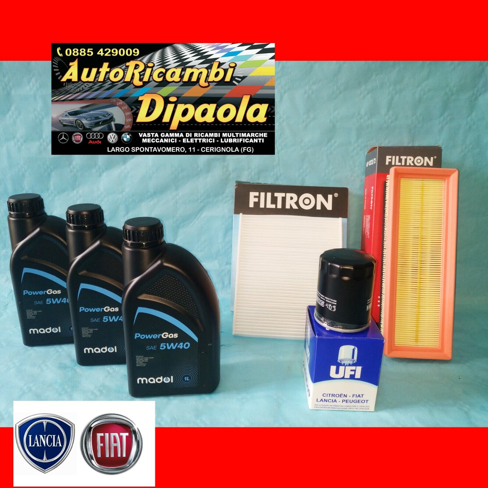 Kit Tagliando 4 Filtri Compatibile Con Fiat Grande Punto 1.3 - Foto 6